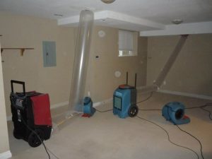 commercial restoration equipment in a home